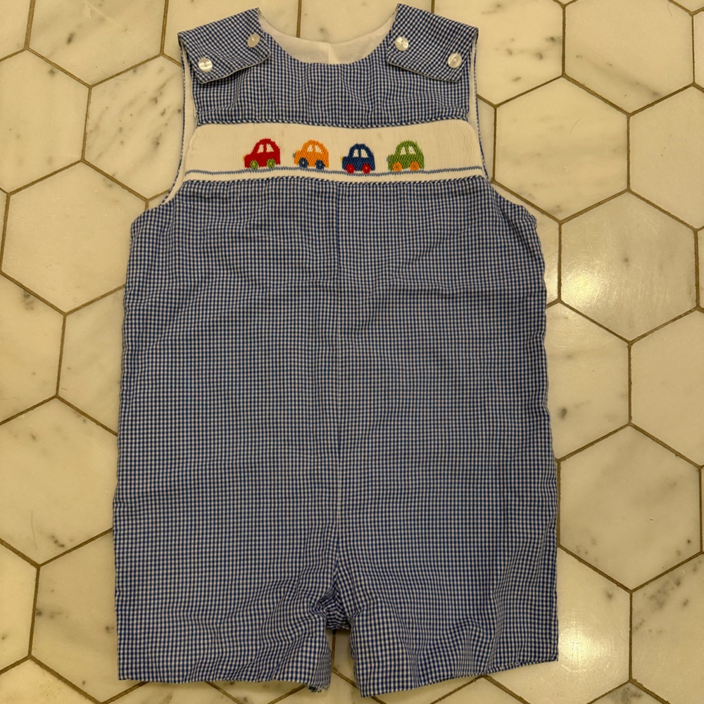 Petit Bebe smocked cars jon jon 2t